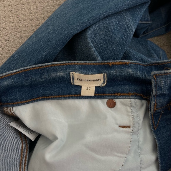 Madewell Cali Demi-Boot Ripped & Raw Hem Blue Jeans - Picture 4 of 6